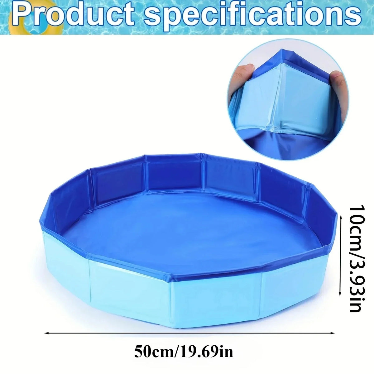Portable Folding Foot Bath Bucket | Pool Entrance PVC Tub Folding Foot Bath Bucket Qme 50x10cm