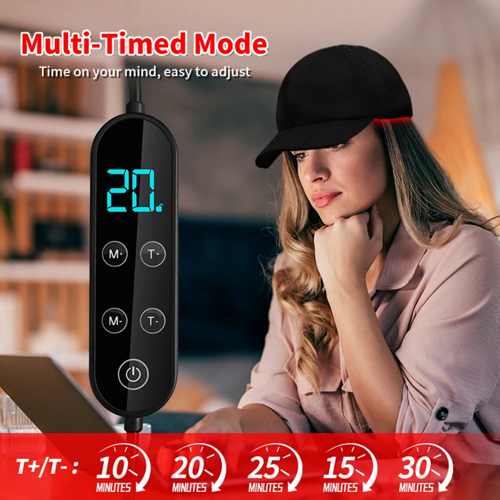 Vilnason 180 LED Red Light Therapy Hair Growth Cap 660/850/940nm LED Hair Growth Cap Qst
