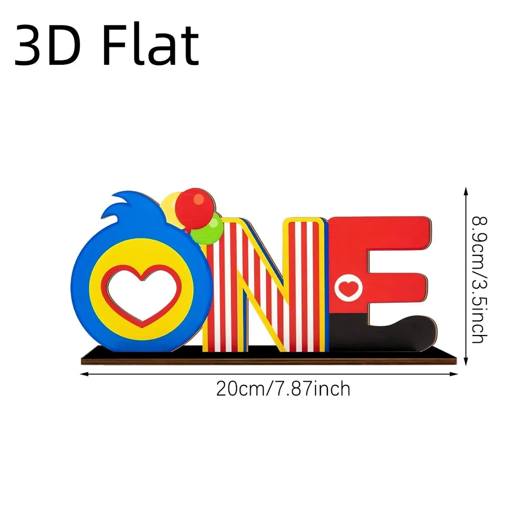 3D Carnival Wooden Desktop Ornament – Colorful ONE Letters Wooden Desktop Ornament Qme
