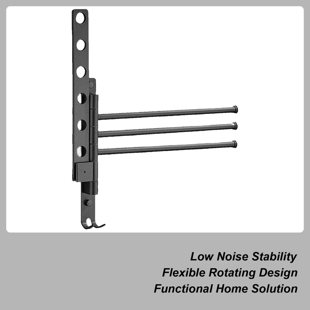 4-Arm Swivel Towel Rack Wall Mount Bathroom Organizer Swivel Towel Rack Qme