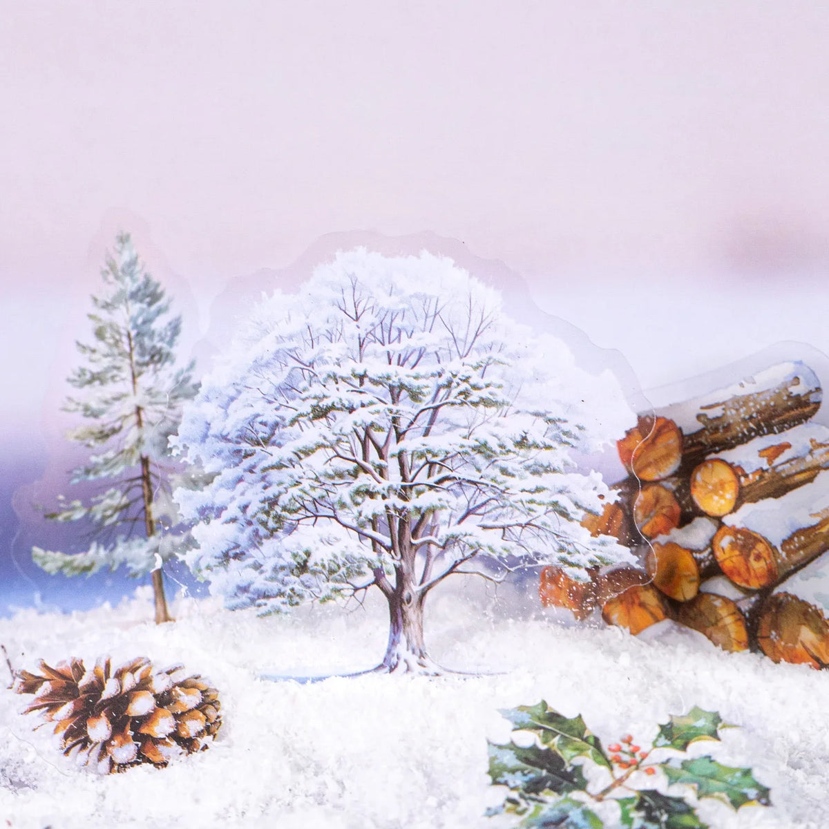 Seasonal Tree Scenery Stickers – Journal, Scrapbook & Laptop Decorative Stickers Qme