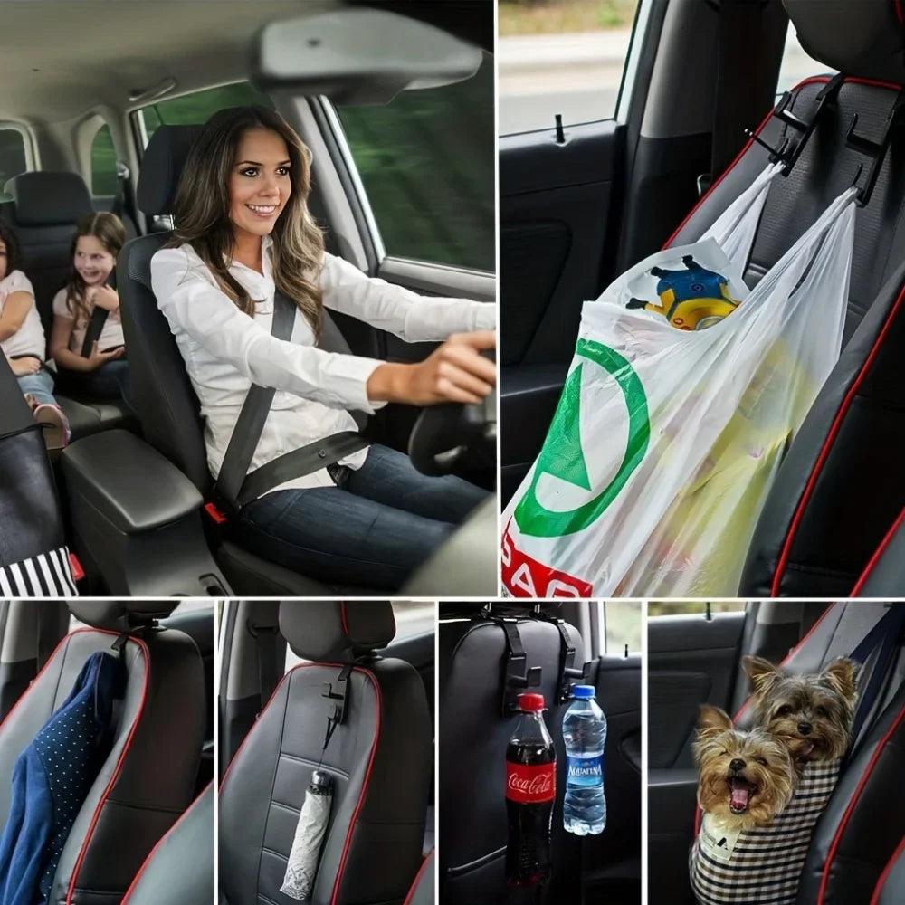 Car Headrest Hook Purse Hanger & Seat Organizer – Black Car Seat Organizer Qme