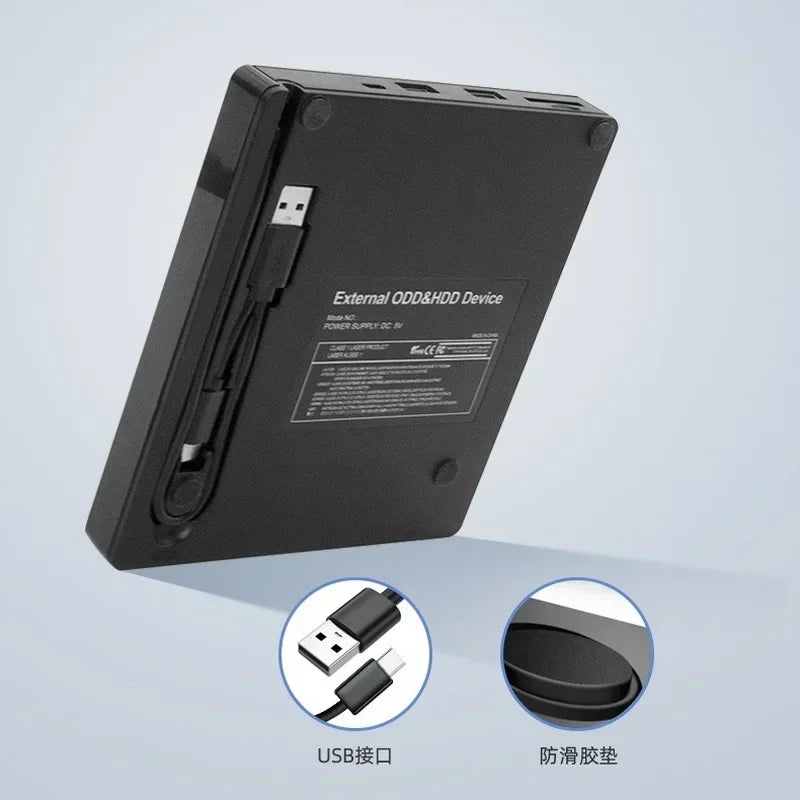 Slim USB 3.0 External DVD Burner Drive – Writer & Reader External Optical Drive Qme