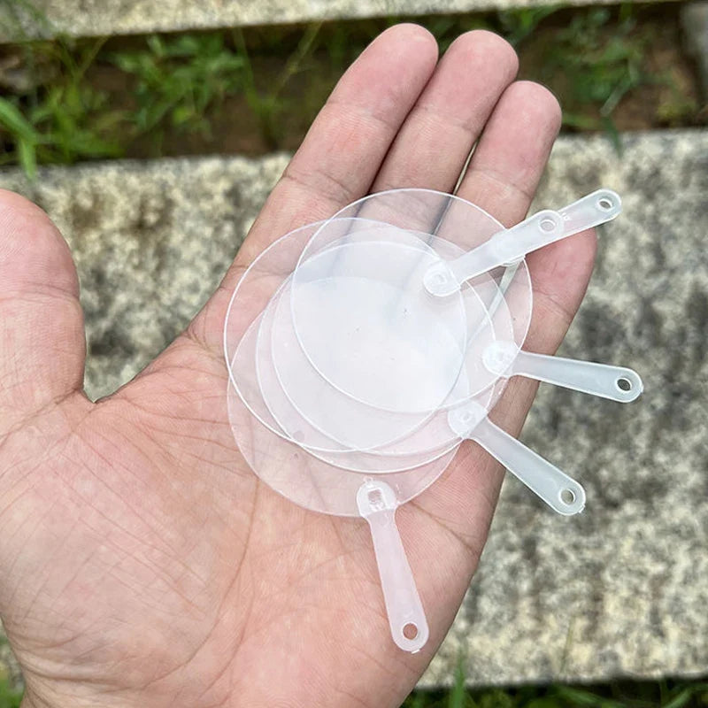 Mini Transparent Blank Fans for Kids DIY Art & Crafts – 5cm DIY Craft Blank Qme