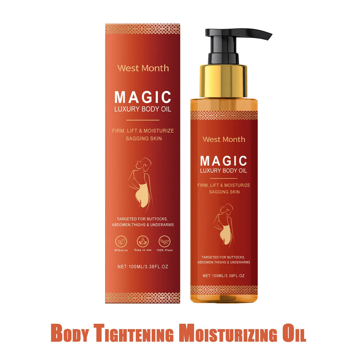 WESTMONTH Magic Luxury Body Oil – Firming & Moisturizing Body Nourishing Oil Qst black