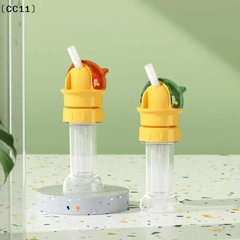 Spill-Proof Water Bottle Straw Lid with Dustproof Storage Box Bottle Lid Accessory Qme