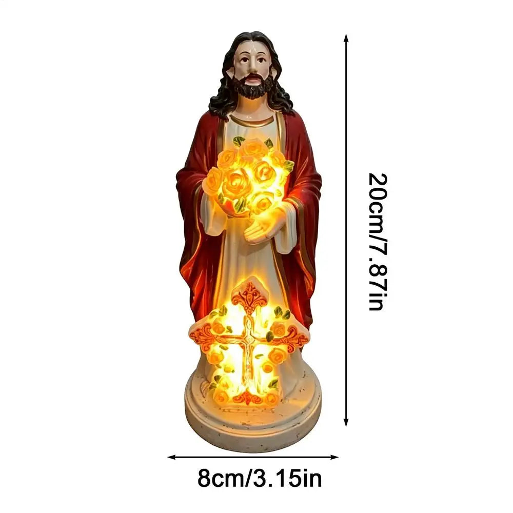 LED Lighted Jesus Statue – Resin Outdoor & Garden Decor LED Religious Statue Qme 20cm high China Mainland