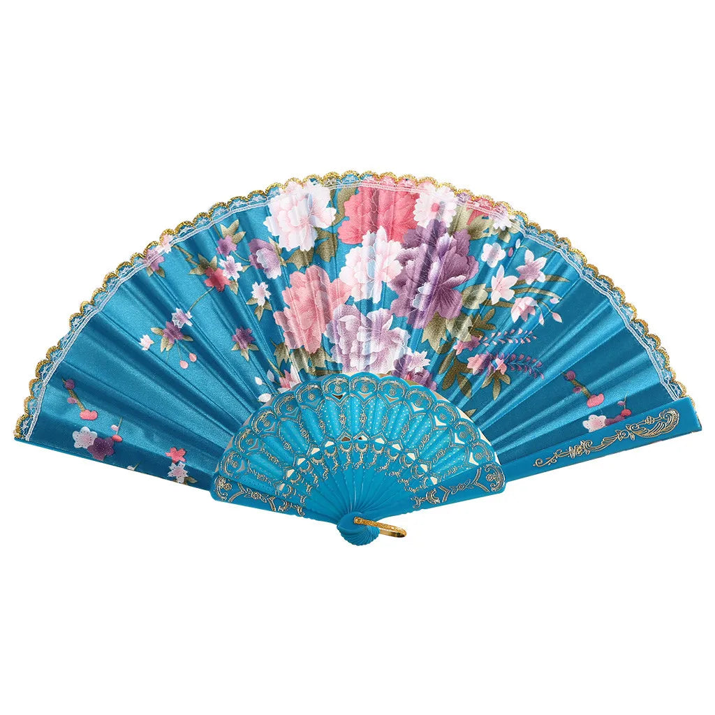 Lace Silk Folding Hand Fan – Wedding, Dance & Party Folding Hand Fan Qme