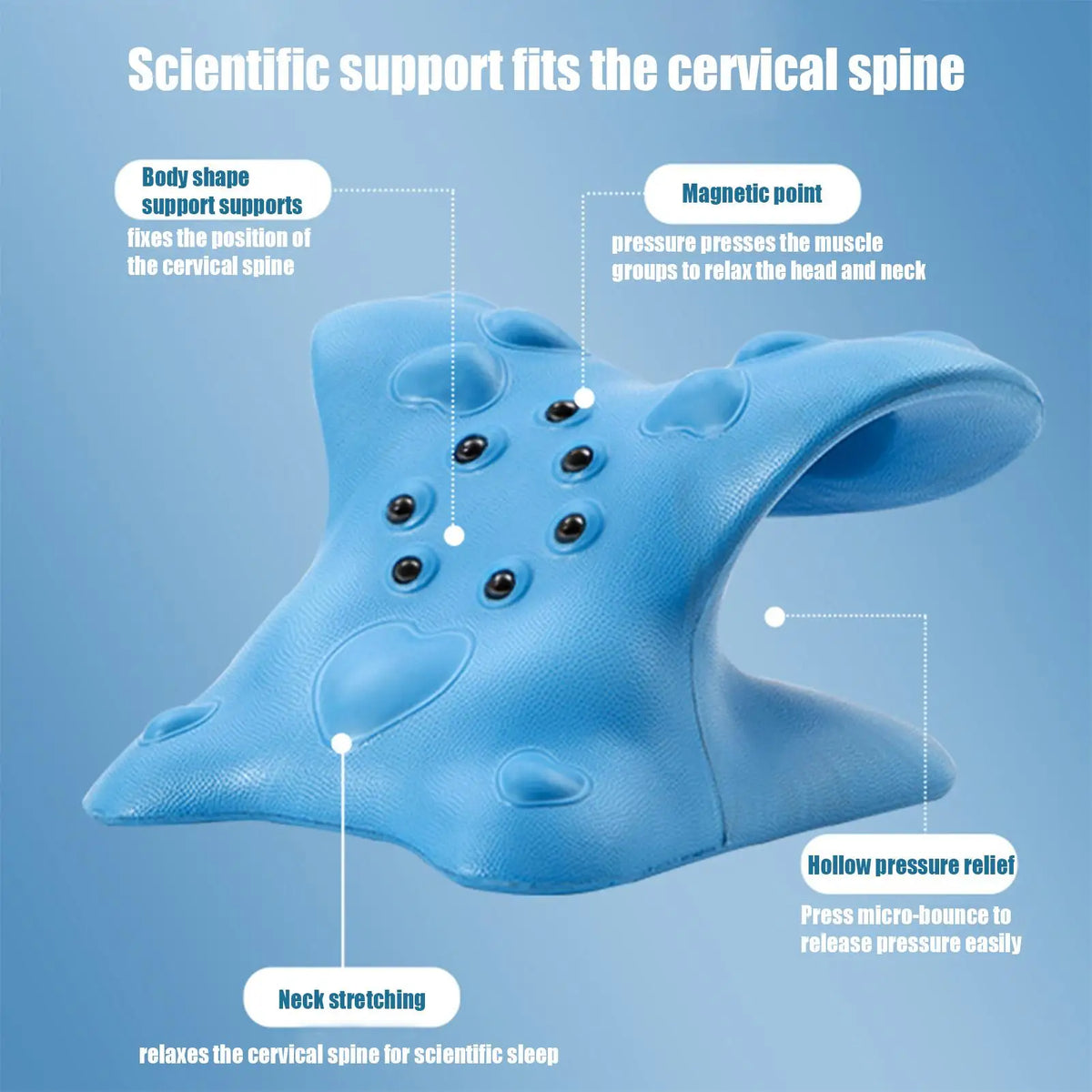 Neck Stretcher Posture Corrector & Upper Back Massage Pillow Posture Corrector Pillow Qme