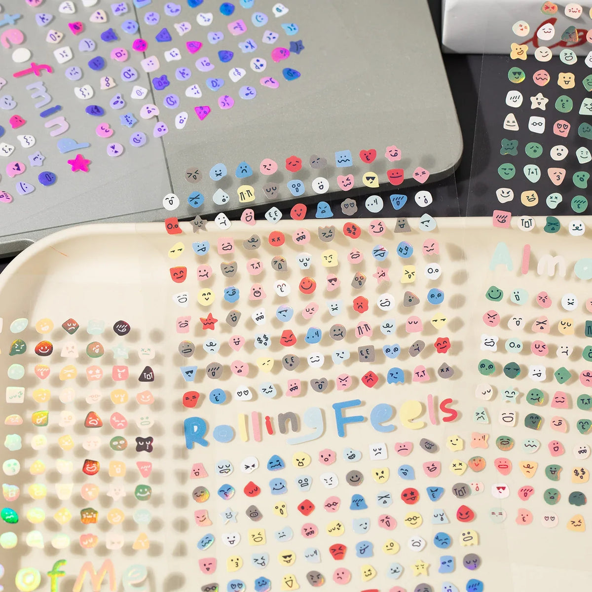 8 Sheets Cute Emoji Stickers – Nail Art, Scrapbooking & DIY Craft Sticker Sheets Qme