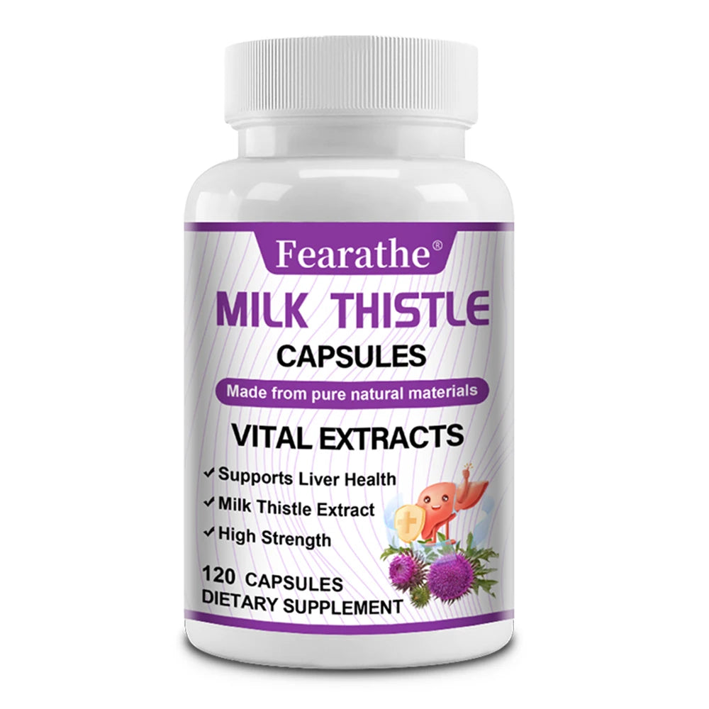 Milk Thistle Extract Capsules – Liver & Digestive Wellness Herbal Supplement Qst 120 count 1 bottle