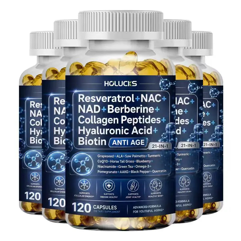 HOLUCKS NAD+ CoQ10 Turmeric Wellness Supplement – 60 Capsules Wellness Supplement Qst 5BOX 120pcs Hot Sale