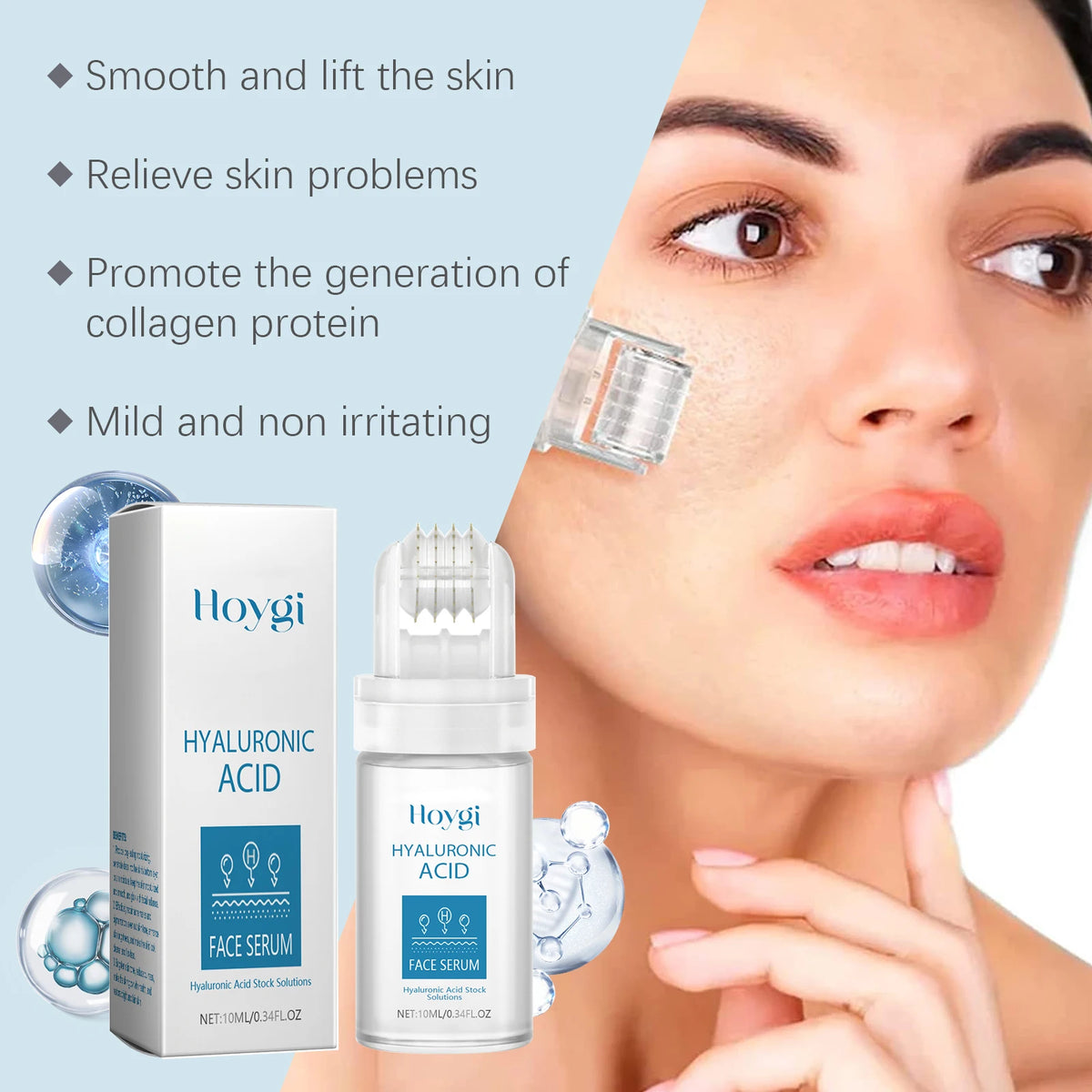 Hoygi Hyaluronic Acid Face Serum Roller – Deep Moisture & Glow Face Serum Roller Qst