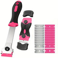 3D Printer Scraper Tool Kit – Angled Metal & Plastic Blades 3D Printer Scraper Qme Pink No plug