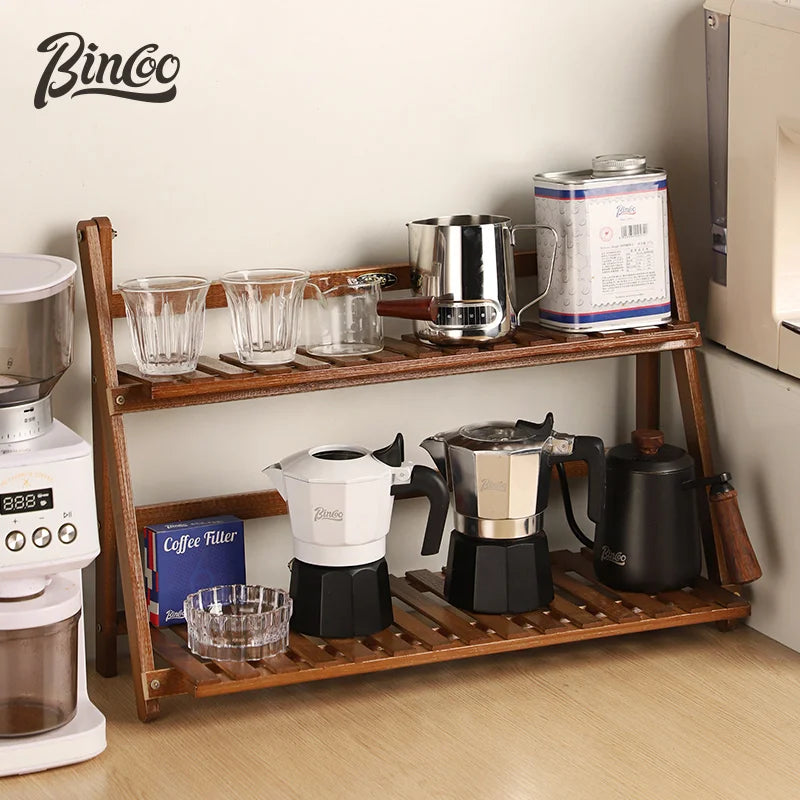 Bincoo Bamboo Coffee Utensil Storage Rack & Bar Organizer Coffee Utensil Rack Qst