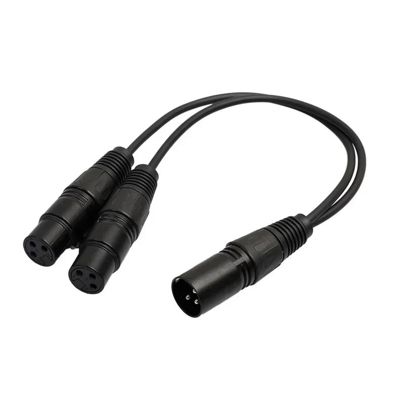 XLR Y Splitter Cable 3-Pin 1 Male to 2 Female Audio Cord XLR Splitter Cable Qme