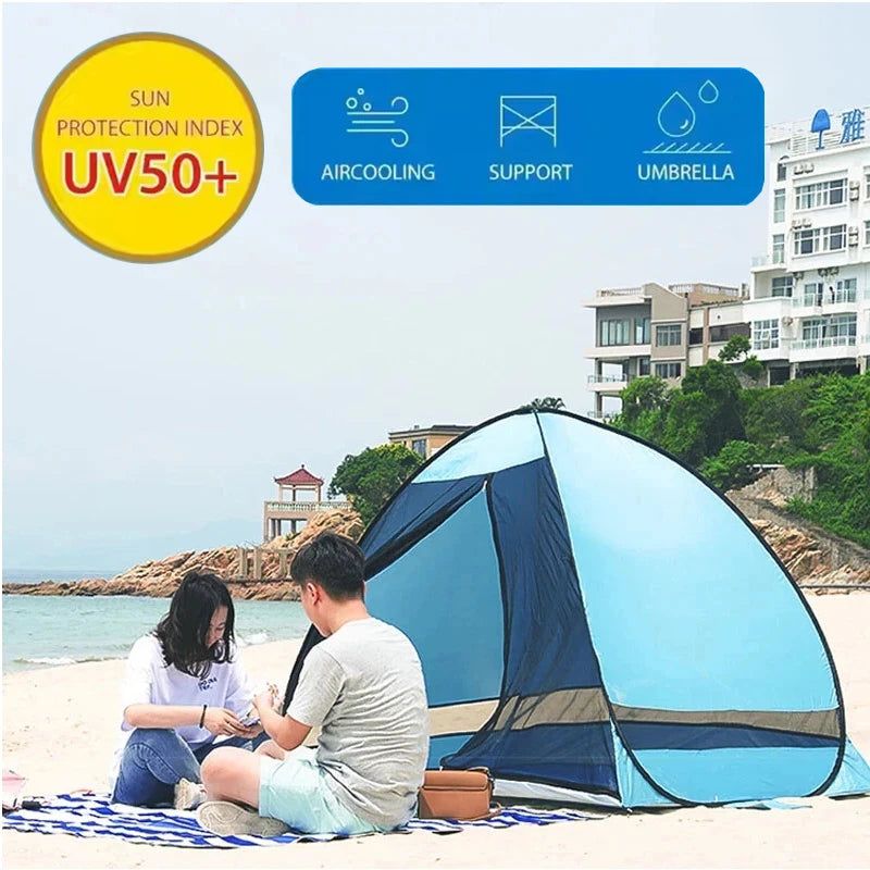 Auto Pop-Up Camping Tent – Mosquito Proof Beach & Hiking Pop-Up Camping Tent Qst