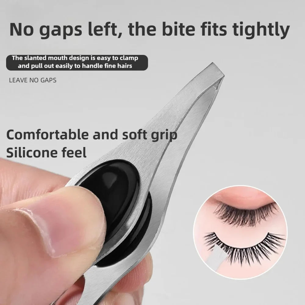 LED Light Eyebrow & Eyelash Tweezer – Stainless Steel LED Precision Tweezer Qme