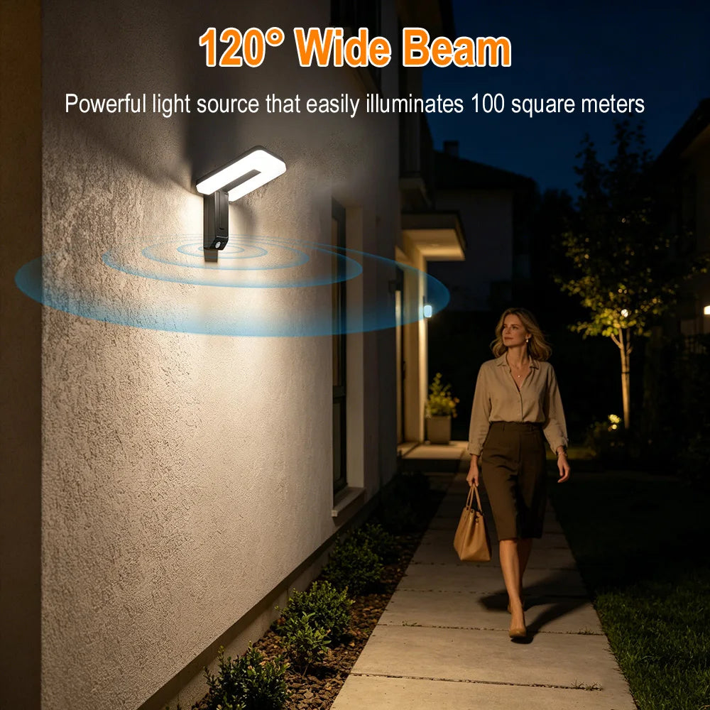 Foldable 120° Solar Motion Sensor LED Outdoor Wall Light Solar Outdoor Wall Light Qst