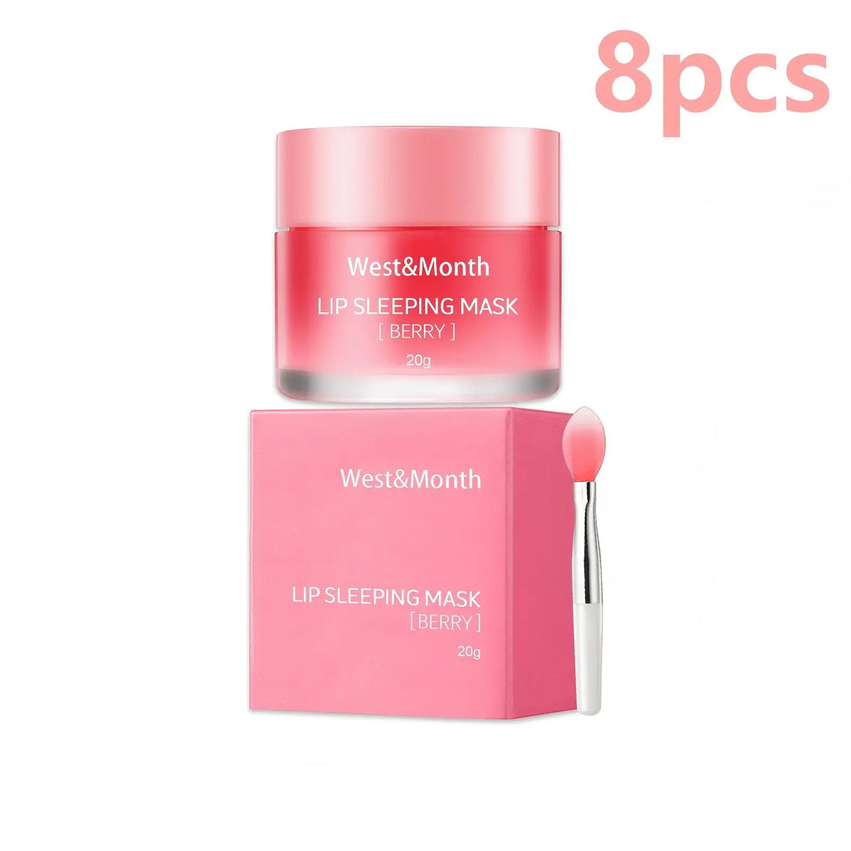 West&Month Lip Sleeping Mask – Nourishing Jelly Lip Mask 20g Lip Sleeping Mask Qst 8pcs