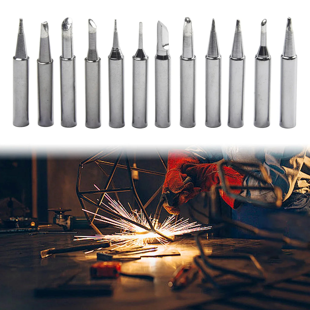 12-Pc Soldering Iron Tips 900M-T for 936 937 852D Stations Soldering Iron Tips Qme
