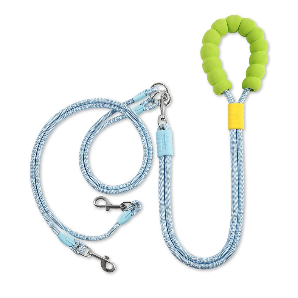 Reflective Nylon Dog Leash – Double Handle, All Dog Sizes Dog Leash Qst