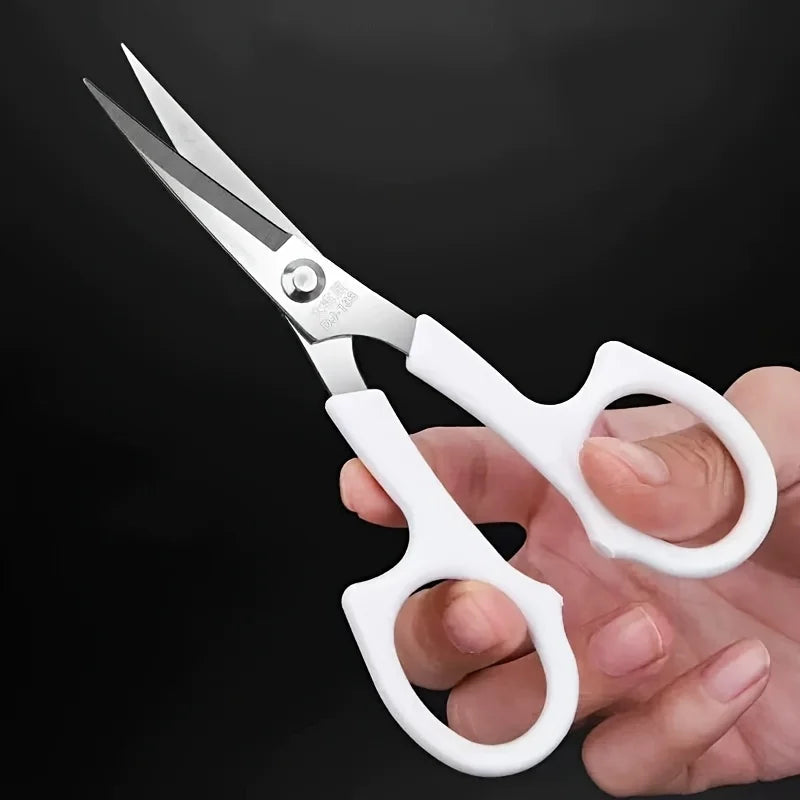 White Handle Embroidery Scissors – Sharp Stainless Steel Sewing Embroidery Scissors Qme 1PC