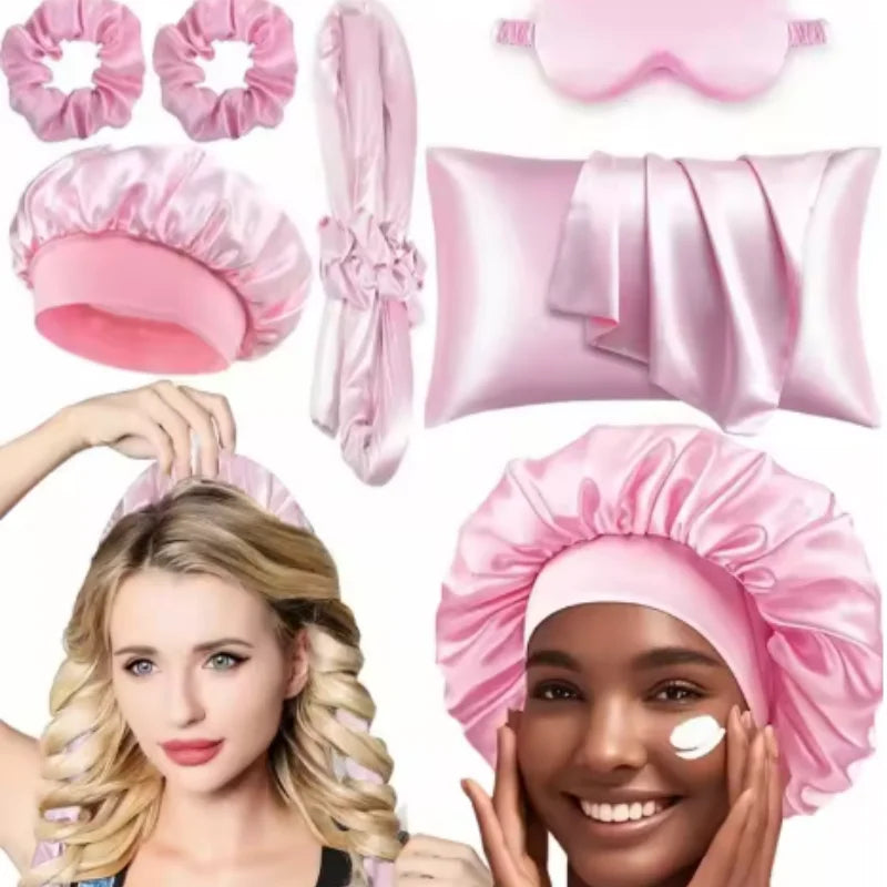 No Heat Curling Wand Set with Shower Cap & Eye Mask Heatless Curl Set Qme