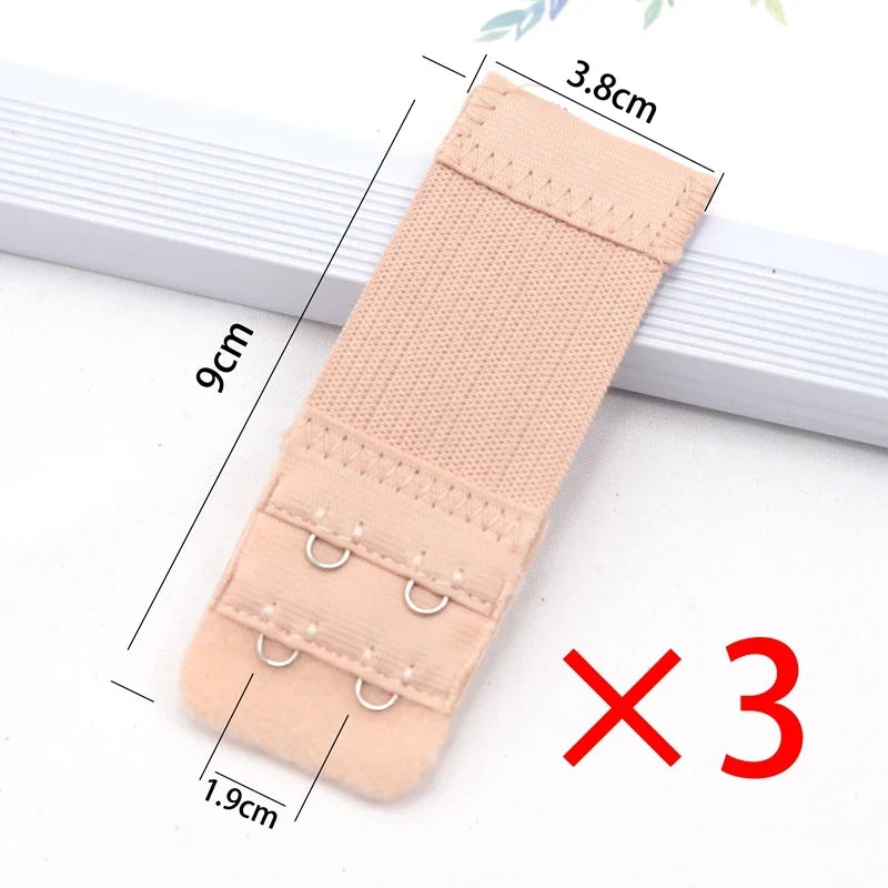 Women's 2-Row Hook Bra Extender Strap – Adjustable, 4 Colors Bra Extender Qme dark skin one size