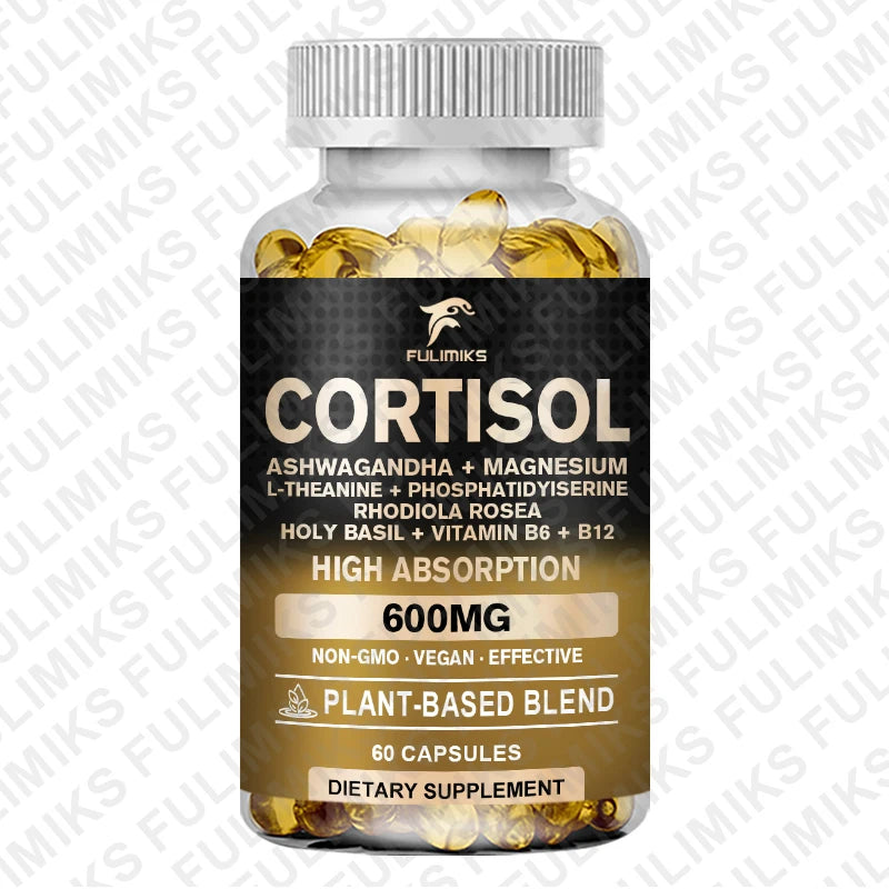 Holy Basil Ashwagandha Rhodiola L-Theanine Wellness Complex Herbal Wellness Supplement Qst 60pcs