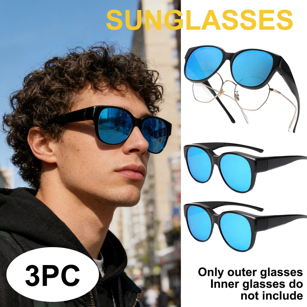 VOPHA Fit Over Sunglasses UV400 Oversized Unisex T03 Fit Over Sunglasses Qst Black blue