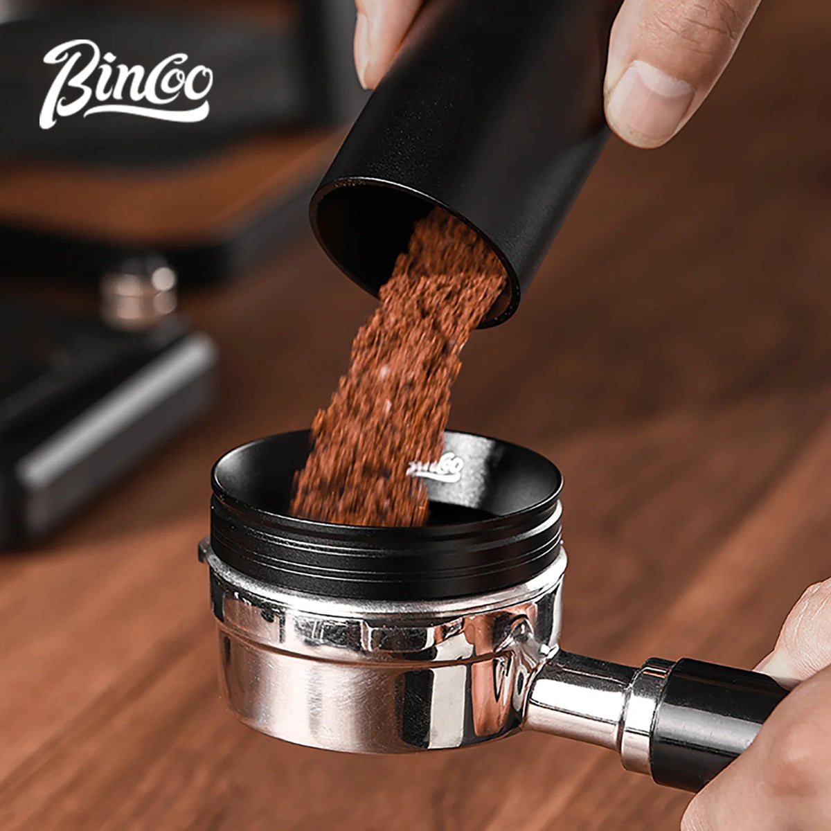 Bincoo Magnetic Dosing Funnel & WDT Tool Set – 51/58mm Espresso Prep Kit Qst