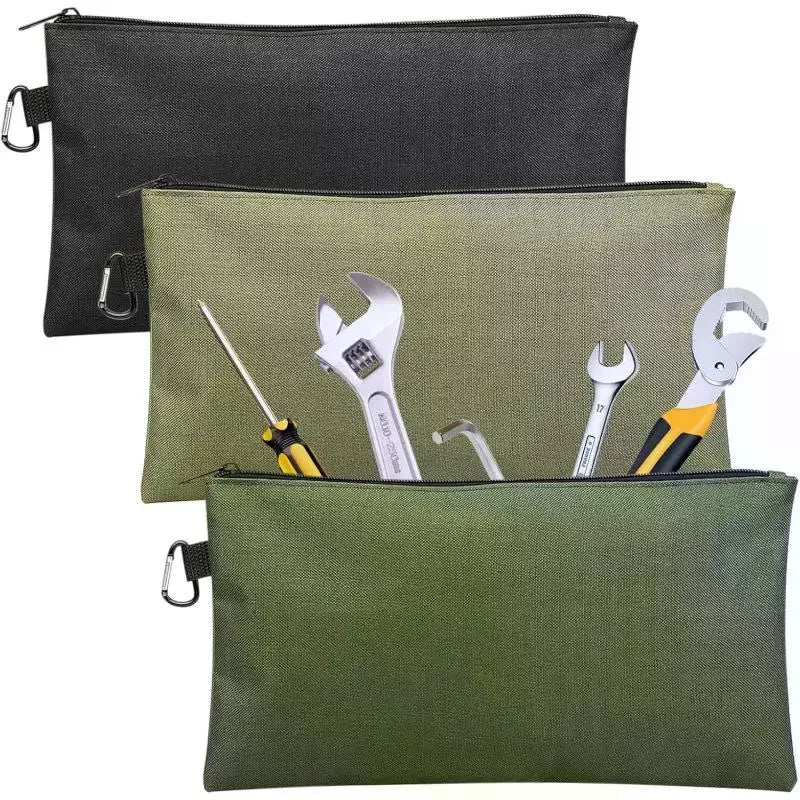 Multipurpose Tool Pouch Bag with Zipper & Carabiner Tool Storage Pouch Qme