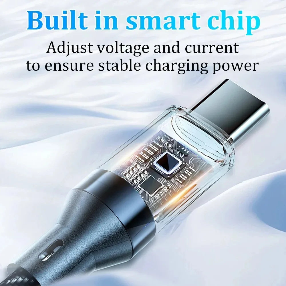 120W USB-C Fast Charging Cable with LED Digital Display USB-C Charging Cable Qme