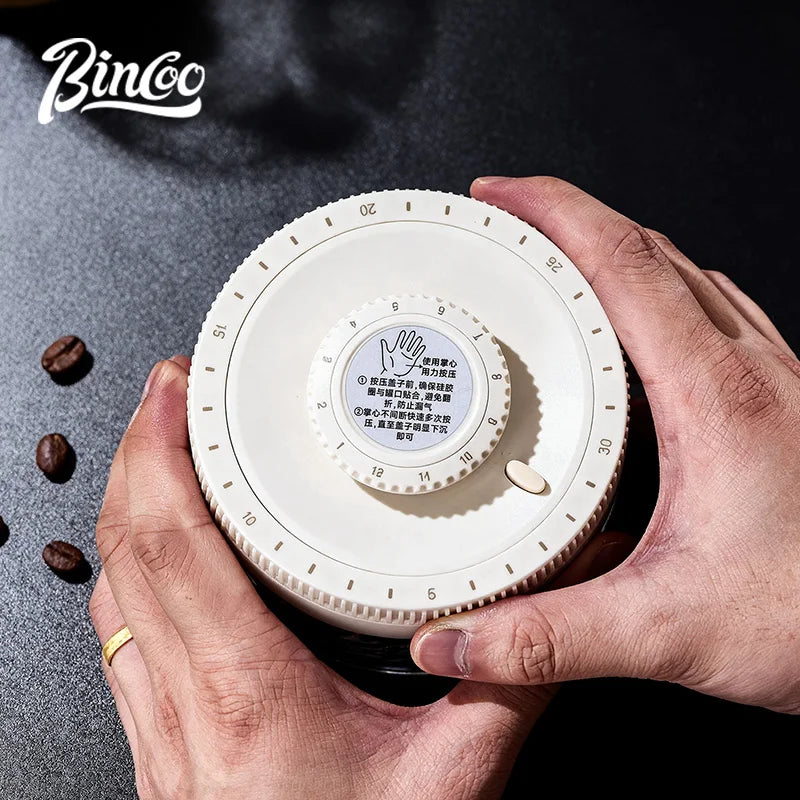Bincoo 400ml Vacuum Coffee Canister – Airtight Glass Storage Jar Coffee Storage Canister Qst