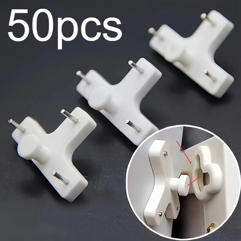 T-Type Invisible Nail Hooks – Heavy Duty Picture Hangers Picture Hanging Hooks Qme 50pcs