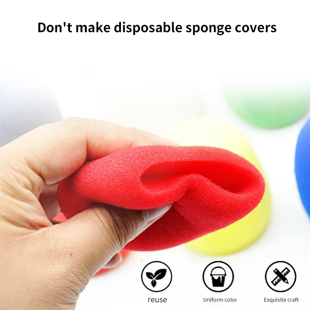 Microphone Foam Windscreen Ball Cover 10-Pack – 7 Colors Microphone Windscreen Qme