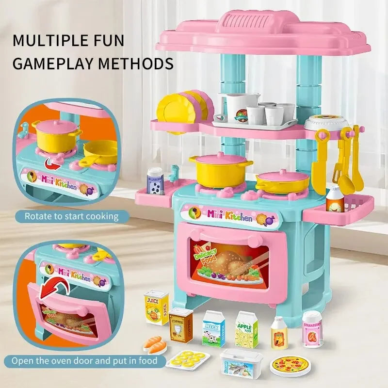 Mini Kitchen Play Set DIY Simulated Cooking Toy for Kids Kids Kitchen Play Set Qme