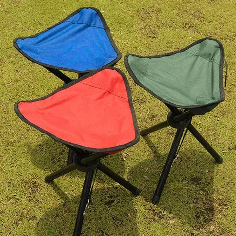 Portable Folding Triangle Stool – Camping, Beach & Fishing Folding Camping Stool Qme