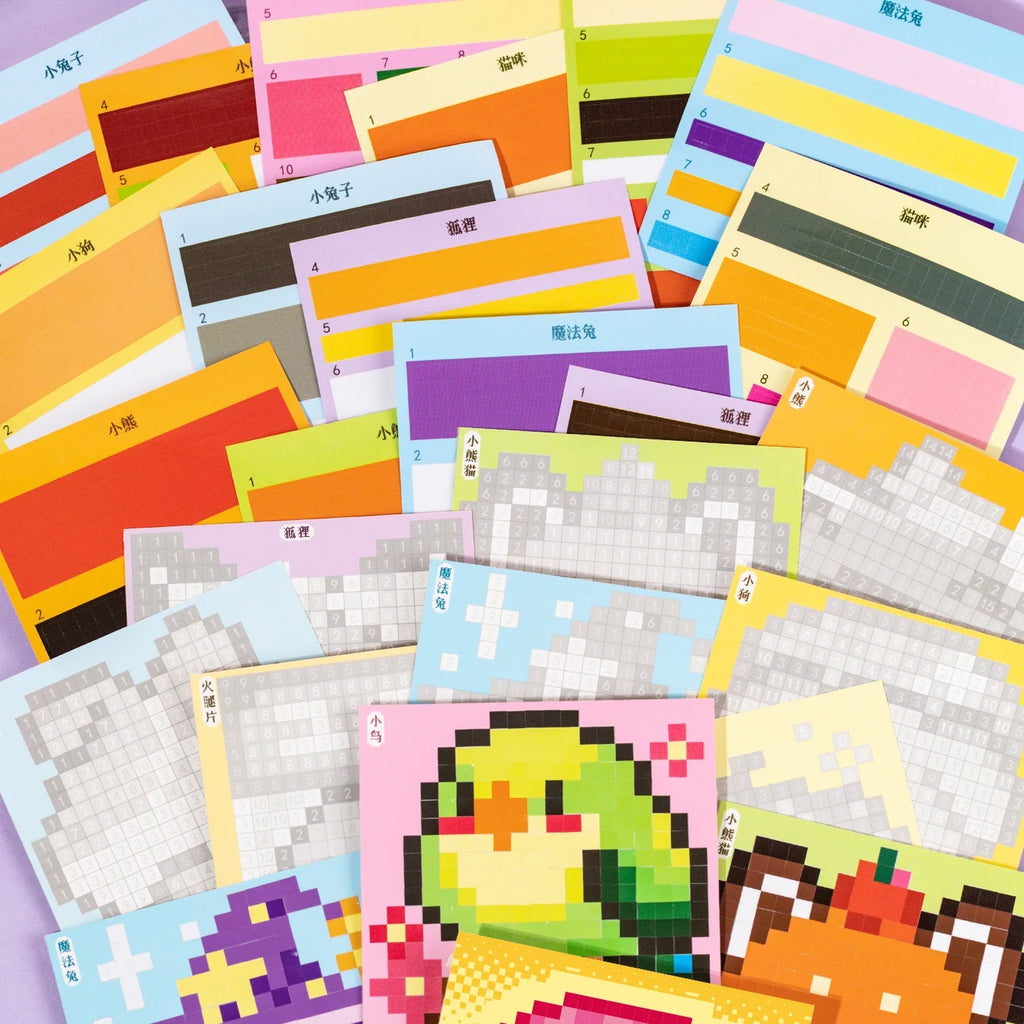 24 Sheets Cute Animal Pixel Collage Stickers – DIY Crafts Craft Sticker Set Qme