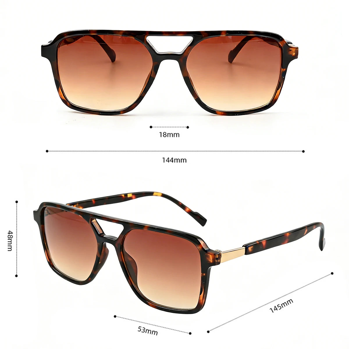 VOPHA Tortoise Shell Aviator Sunglasses UV400 Square Shades Aviator Sunglasses Qst