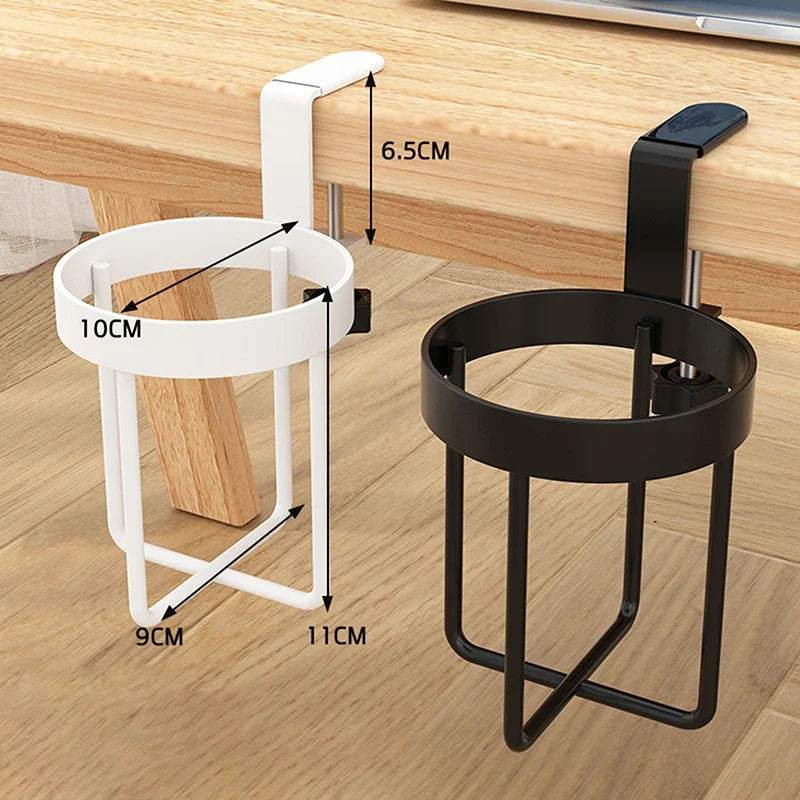 Metal Desk Cup Holder Table Storage Rack for Mugs & Bottles Desk Cup Holder Qme