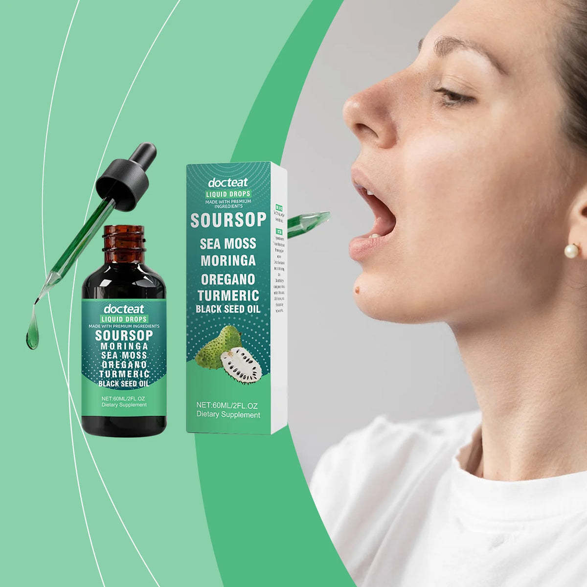 DOCTEAT Soursop Liquid Extract – Energy & Vitality Blend Herbal Liquid Extract Qst