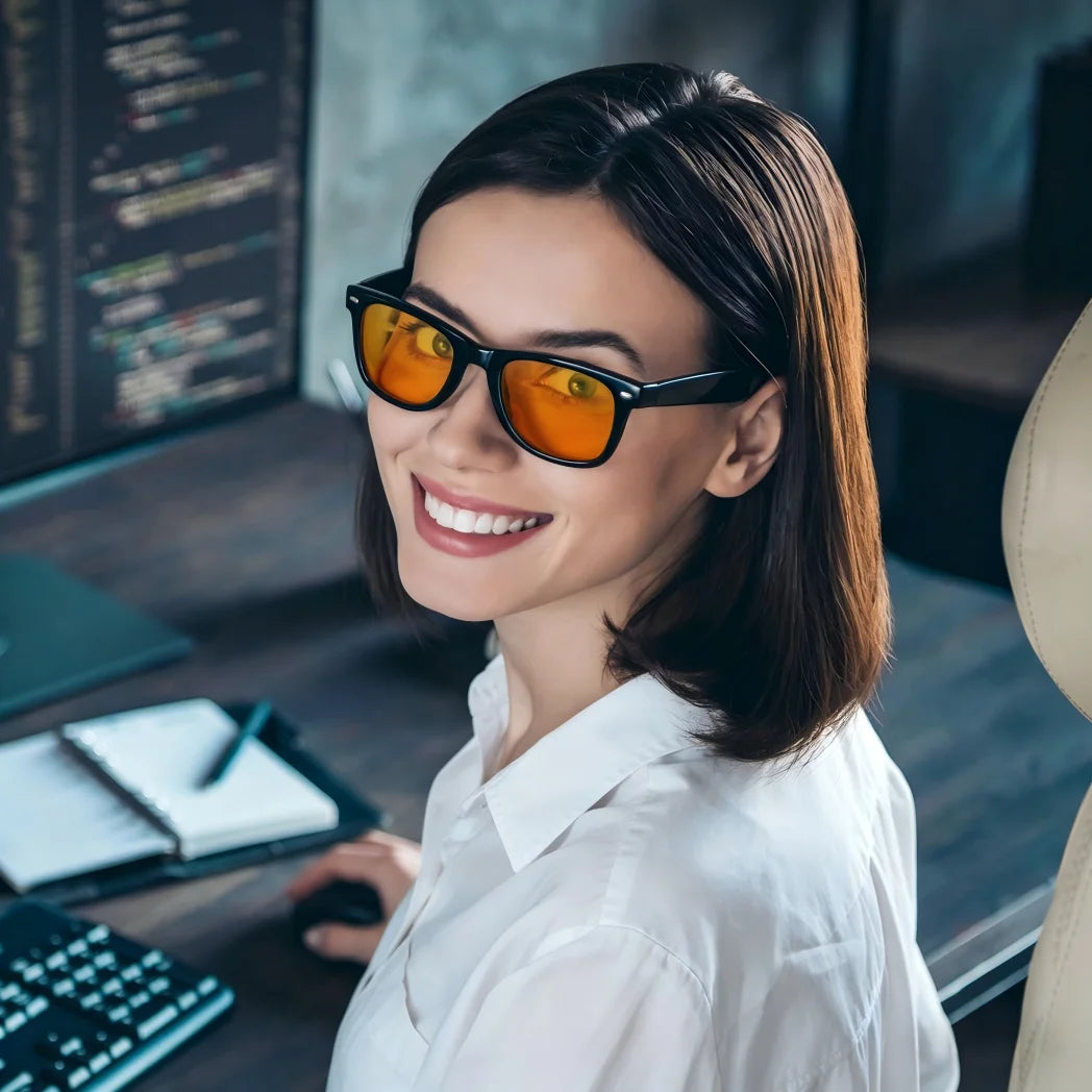 VOPHA S71 Blue Light Blocking Glasses – Red Lens Unisex Blue Light Glasses Qst