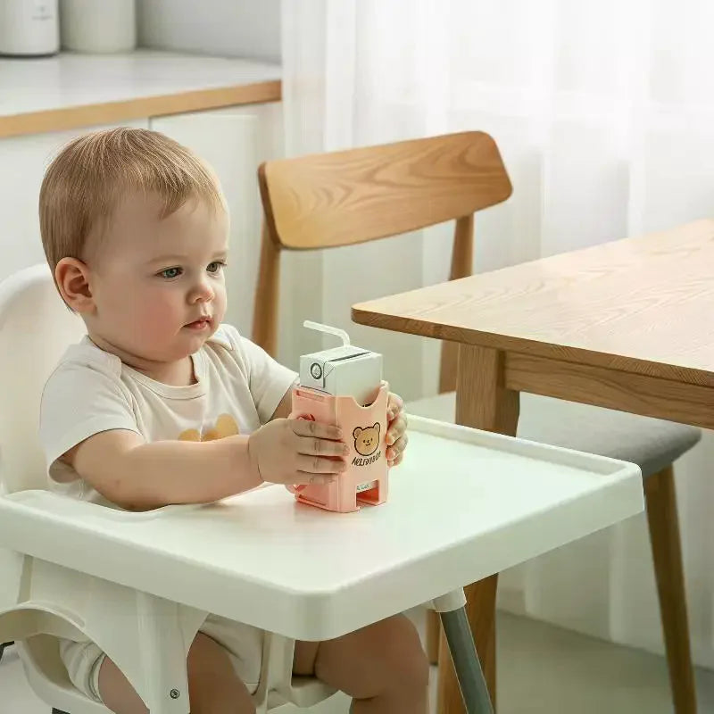 Adjustable Anti-Squeeze Juice & Milk Box Cup Holder Kids Drink Holder Qme
