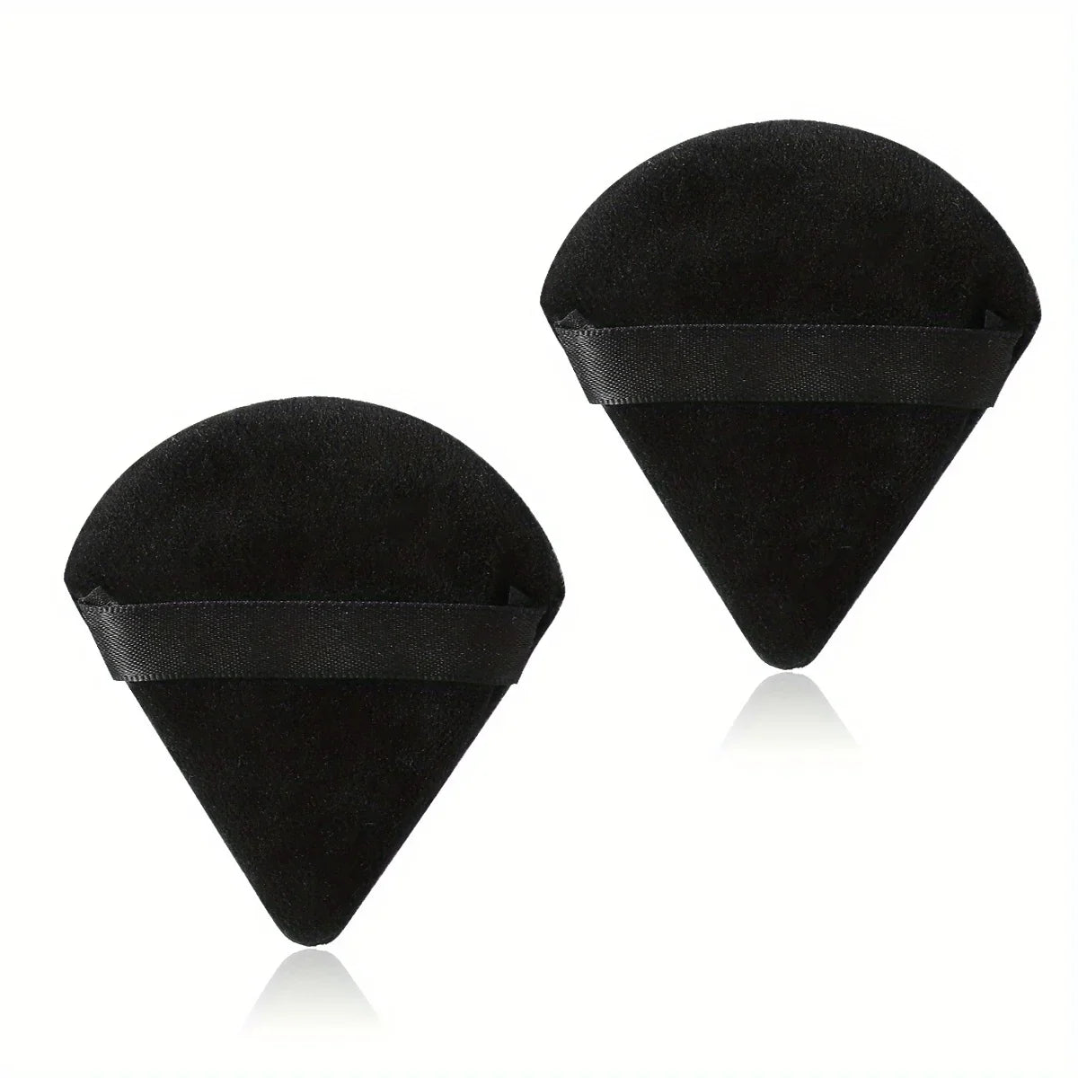 Triangular Fan-Shaped Powder Puff Sponge Finger Pad Powder Puff Sponge Qme Black