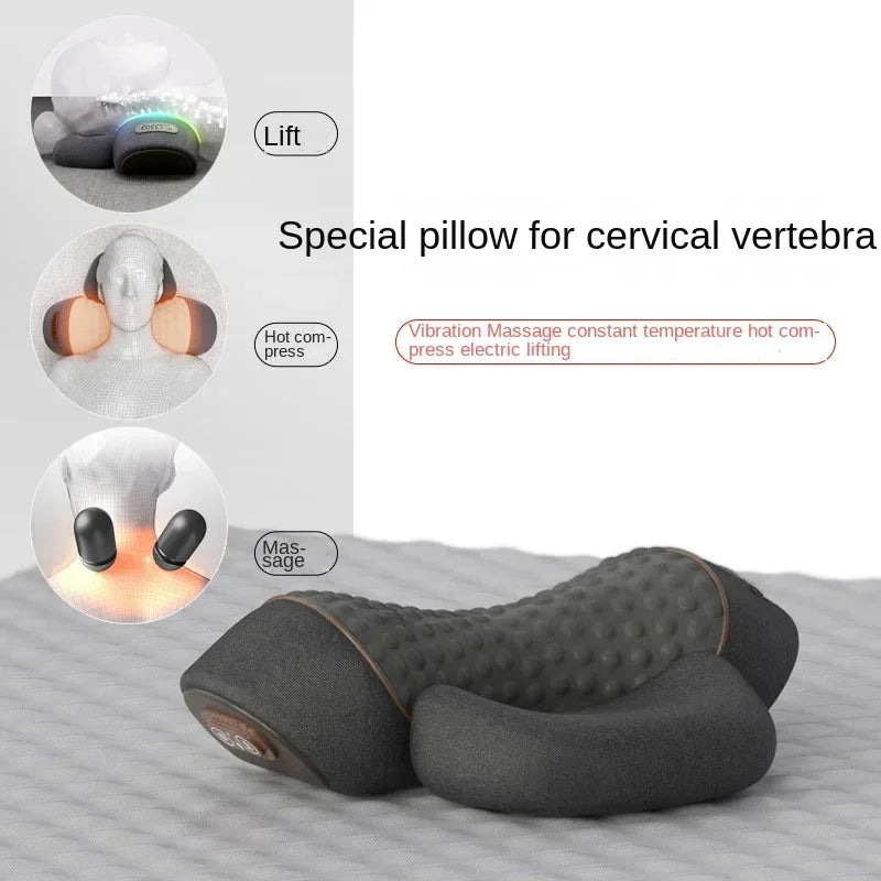 Cervical Neck Massager Pillow – Heat, Vibration & Traction Neck Massage Pillow Qst