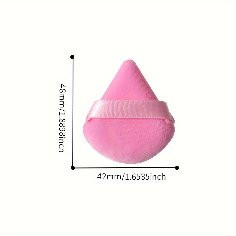 Mini Velvet Triangle Powder Puffs – Soft Makeup Blender Set Makeup Powder Puff Set Qme