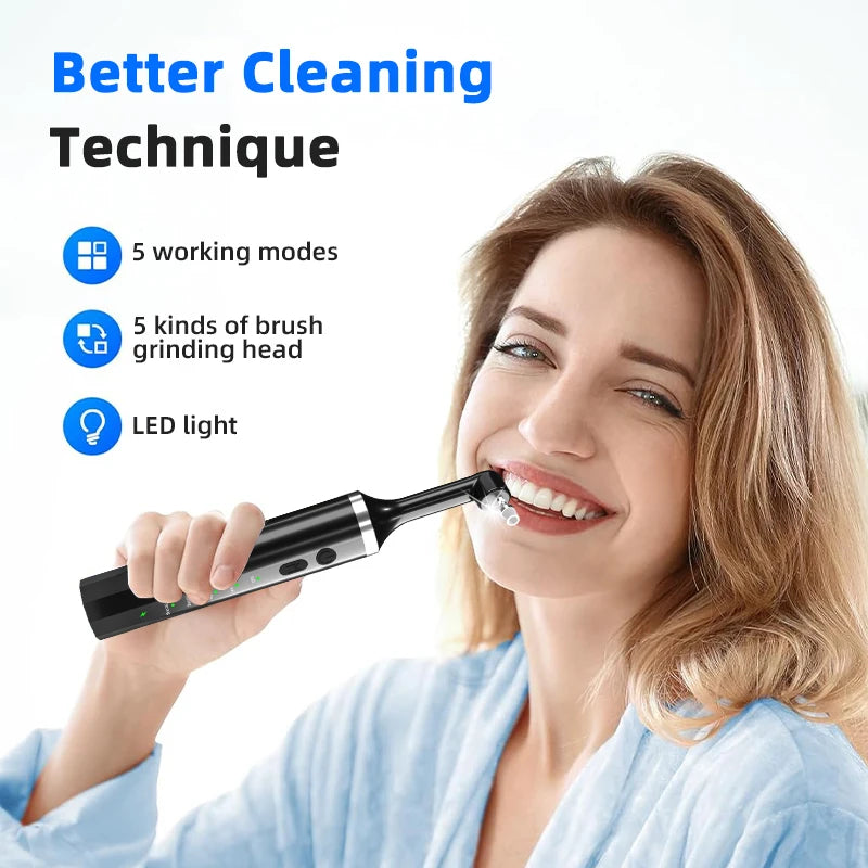 Electric Tooth Polisher Kit – 5 Modes, Tartar Removal Electric Tooth Polisher Qst