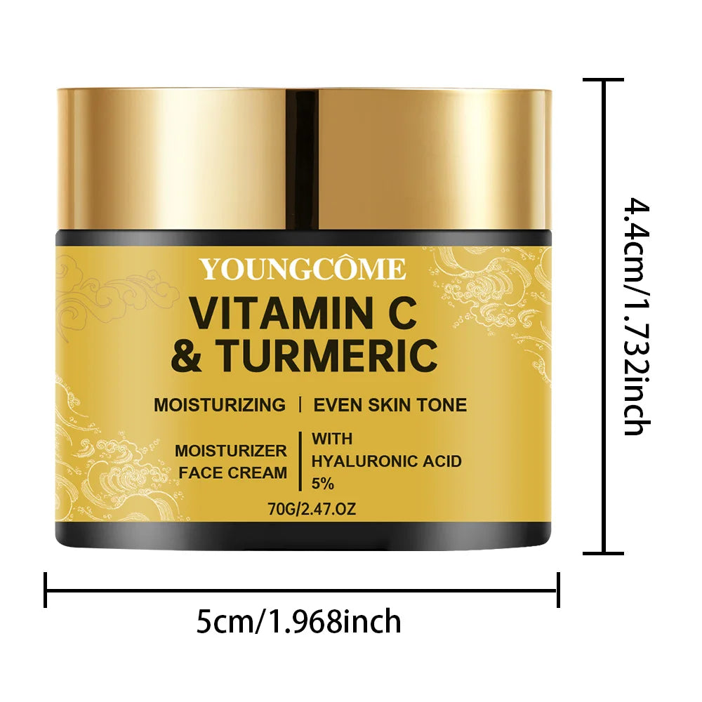 YOUNGCOME Turmeric Vitamin C Face Cream – Retinol & Hyaluronic Face Moisturizing Cream Qst 70G